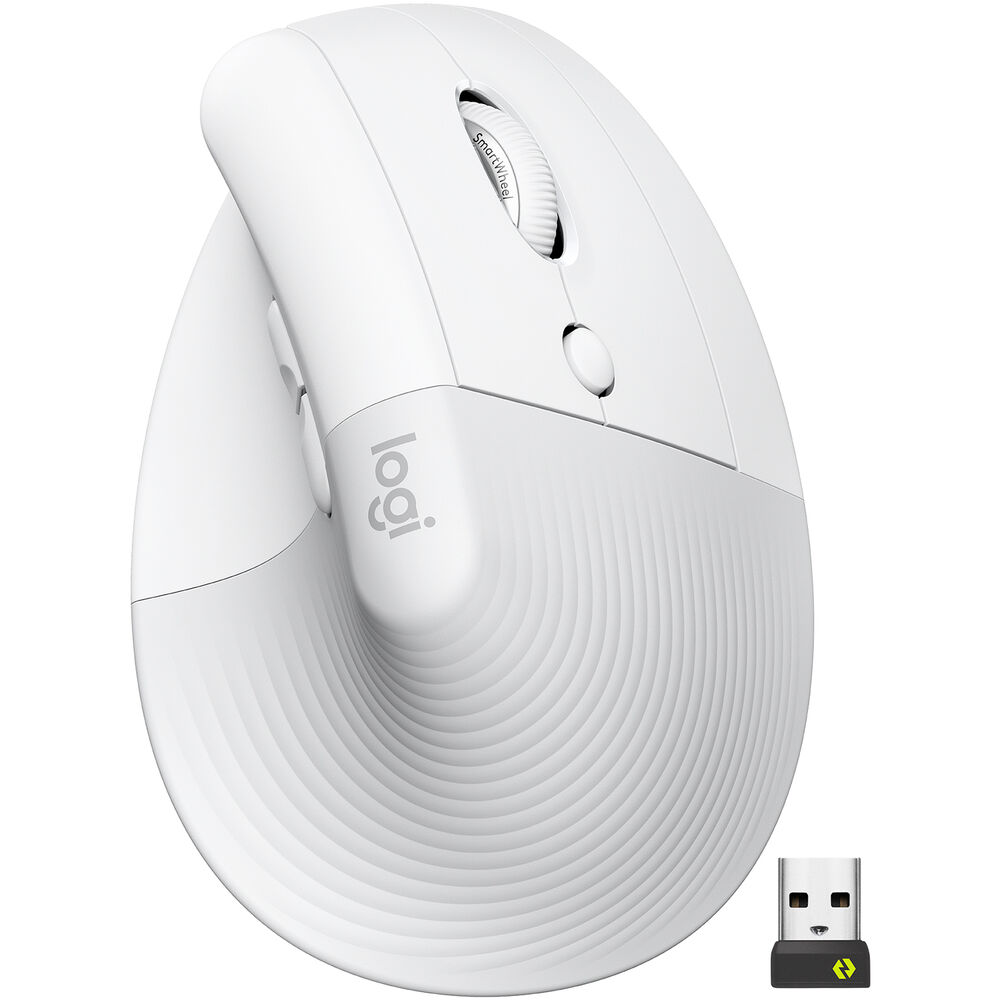 Logitech Lift Vertical Mouse White Wireless