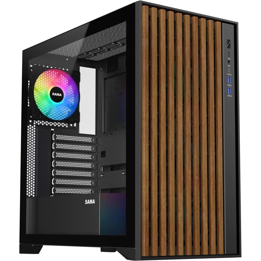 SAMA V Nature ATX Mid Tower Gaming Chassis Black