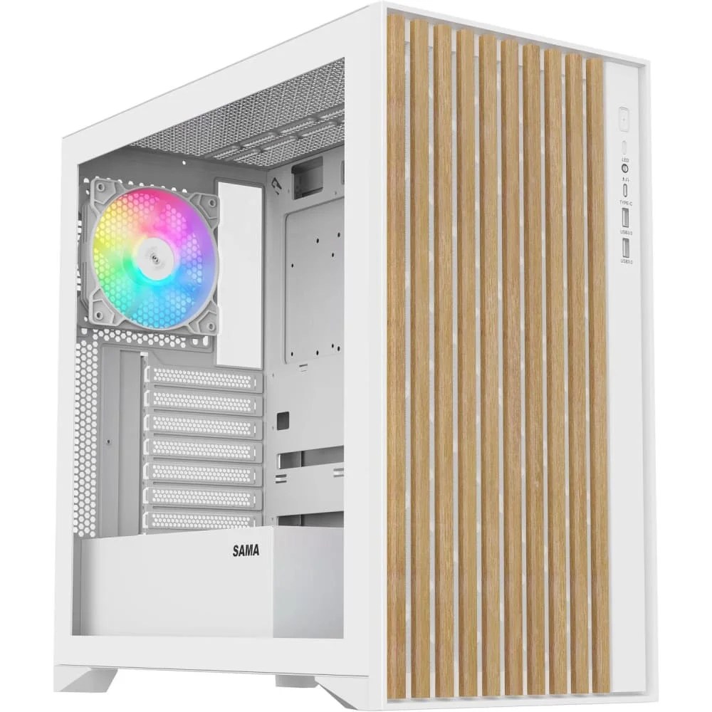 SAMA V Nature ATX Mid Tower Gaming Chassis White