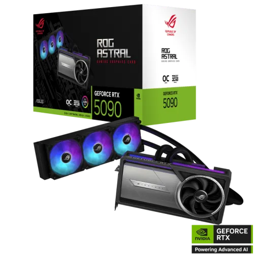 ASUS ROG Astral GeForce RTX 5090 OC – 32GB GDDR7, 512-bit, DLSS 4, AI E Gaming Estremo, 4 Ventole E Supporto Anti-Sag
