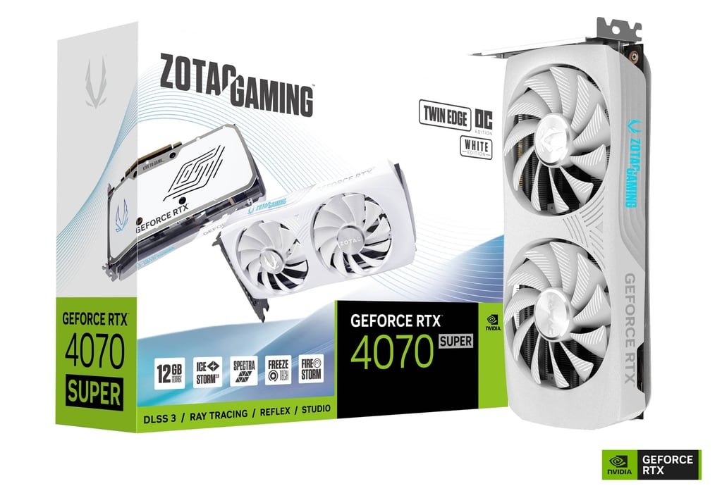 ZOTAC GeForce RTX 4070 Super Twin Edge Gaming OC White Edition